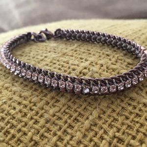 Stella & Dot Brass Tone Crystal Bracelet